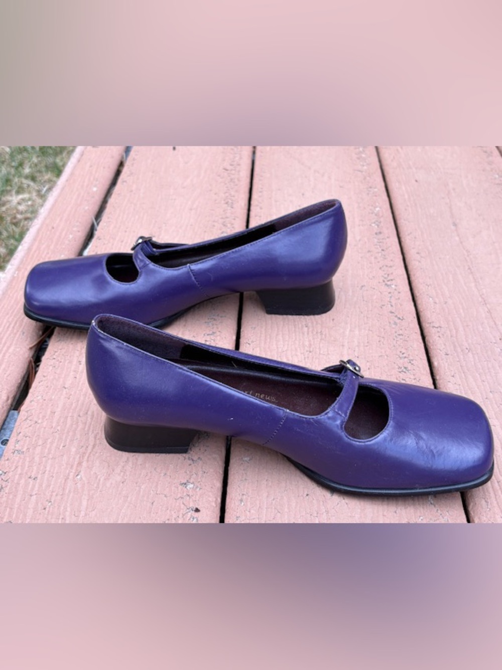 NWOT Purple/Grape Y2K Leather Mary Janes never worn, women’s U.S. size 6.5 - Picture 4 of 11
